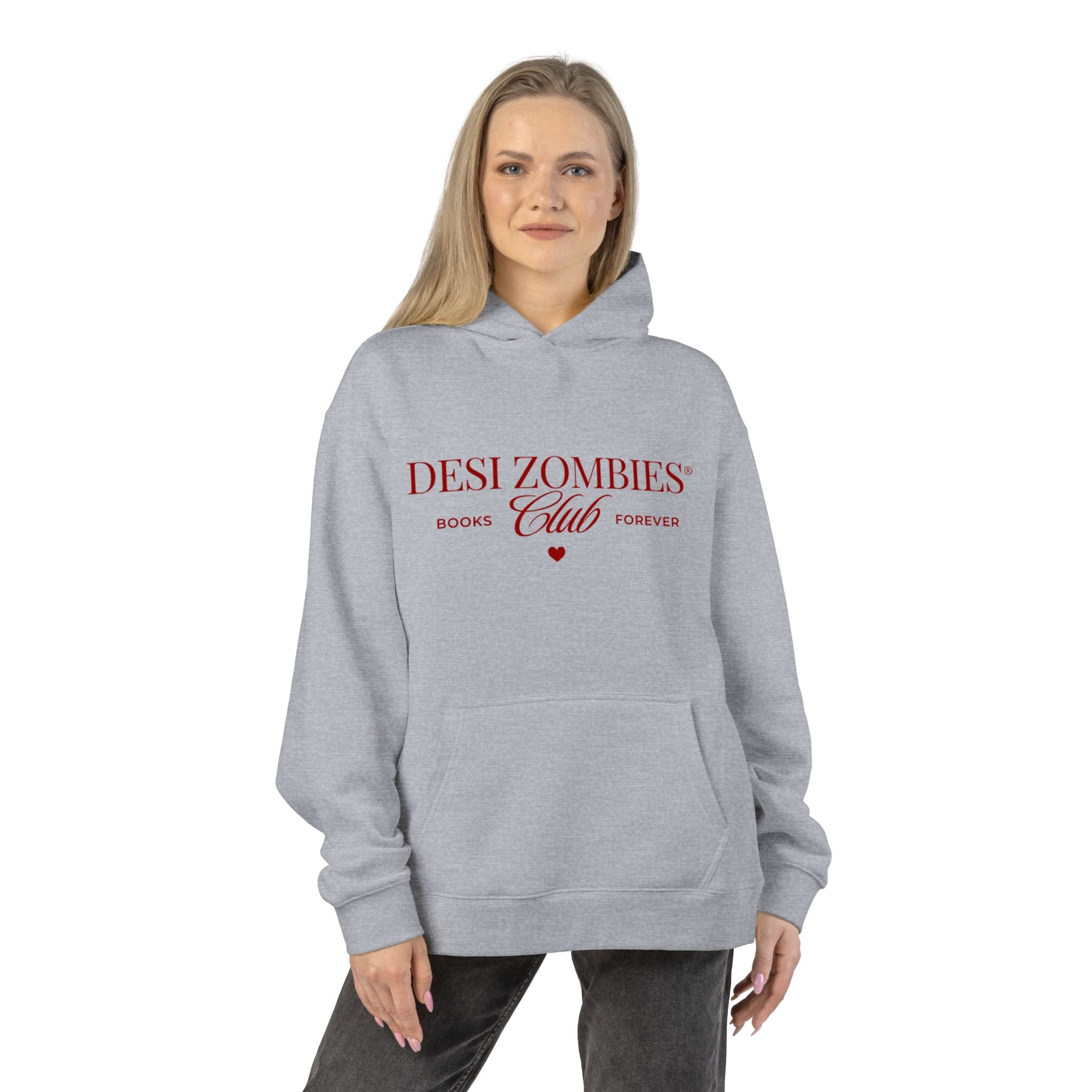 Relaxed Hoodie — "Desi Zombies Books Club Forever" Graphic Hoodie