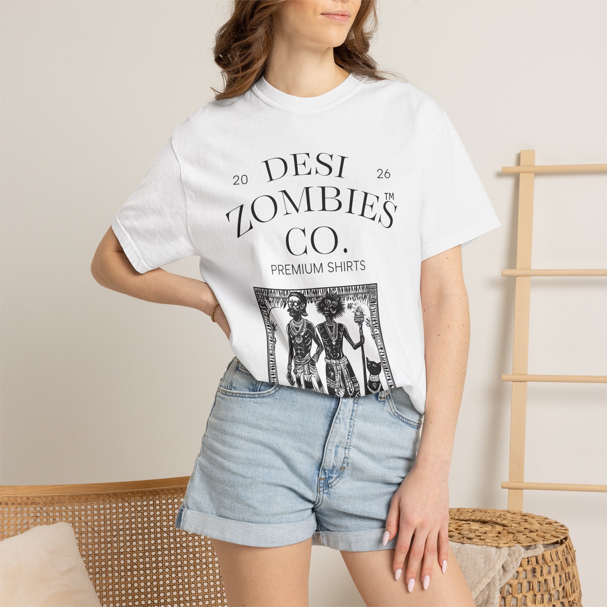 Desi Zombies Co. Vintage Graphic T-Shirt — Retro Ethnic Illustration Tee