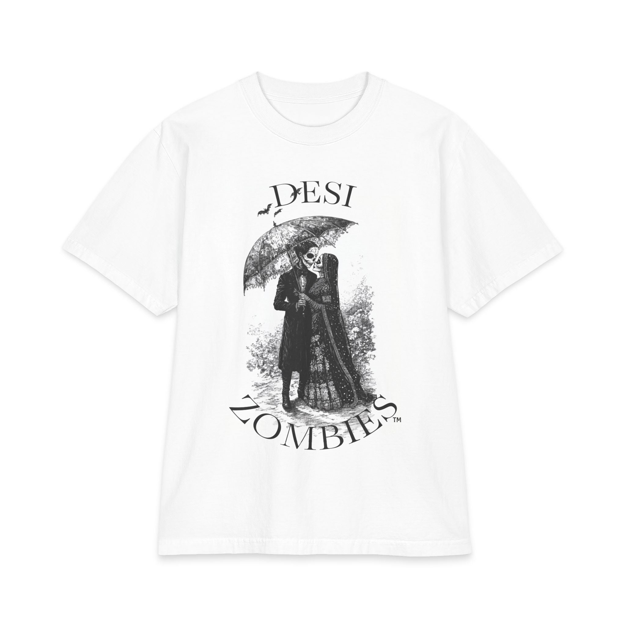 Desi Zombies Vintage Gothic Tee — Skeleton Couple Graphic T-Shirt