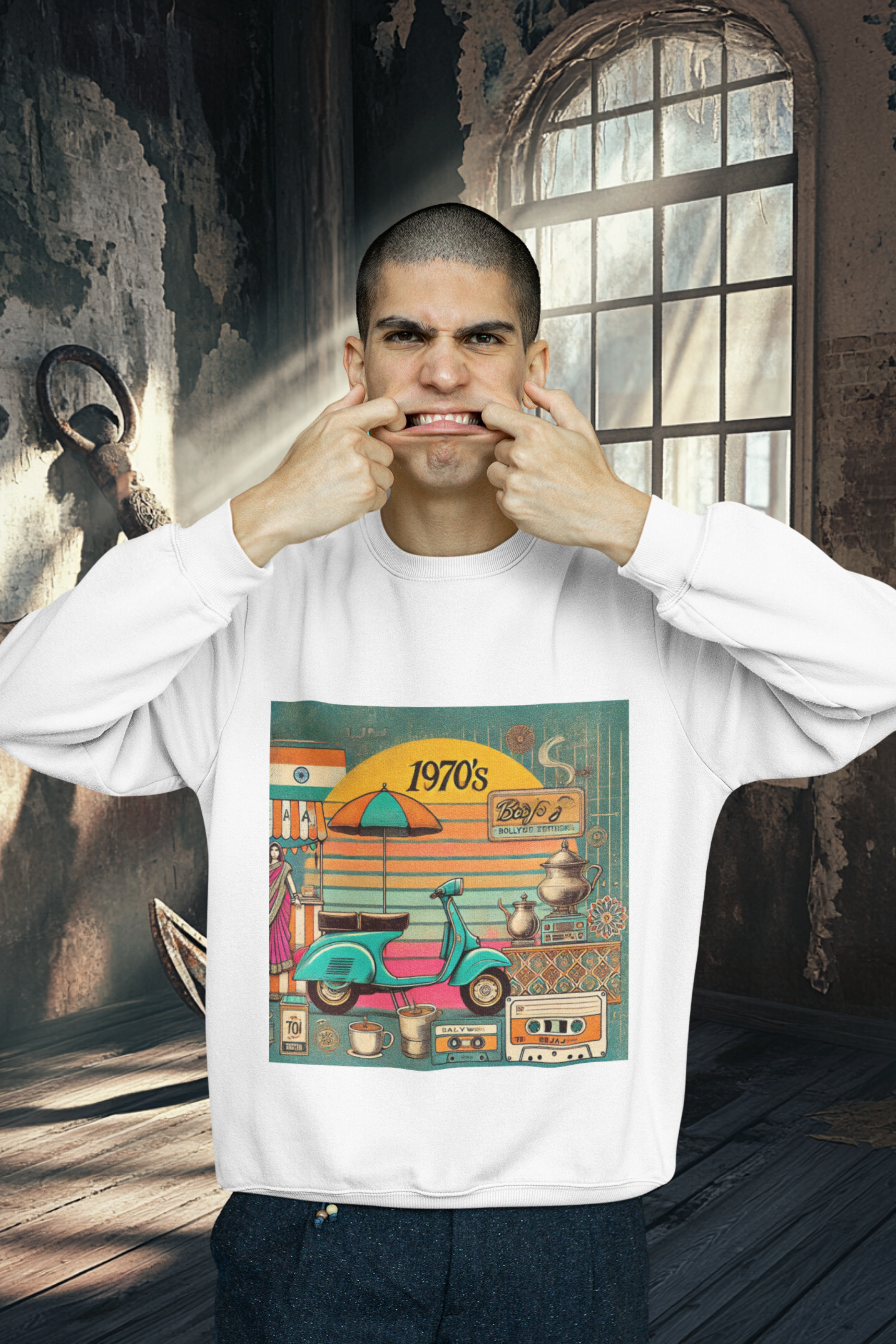1970s Bollywood Vibes – Retro Sweatshirt