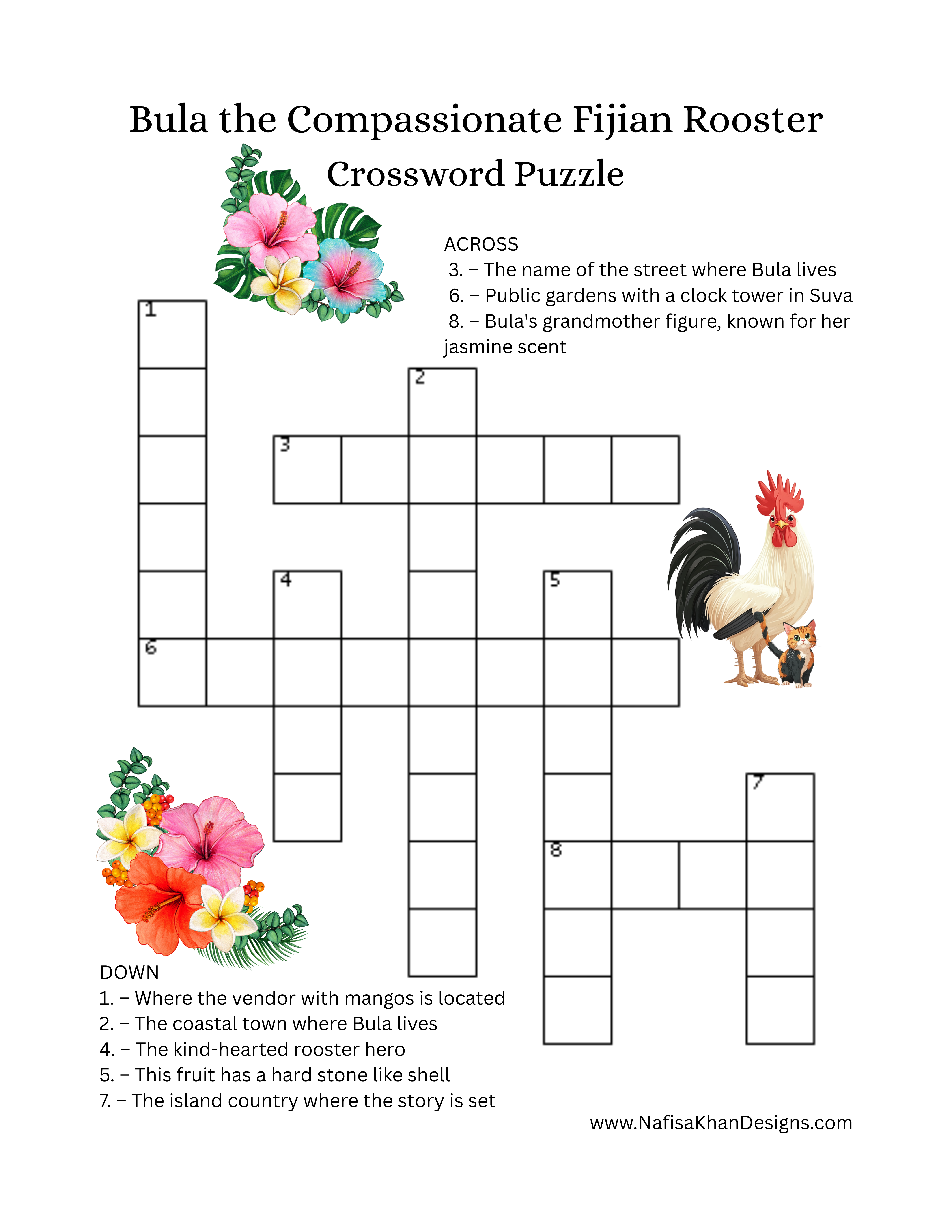 Bula the Compassionate Fijian Rooster - Crossword Puzzle