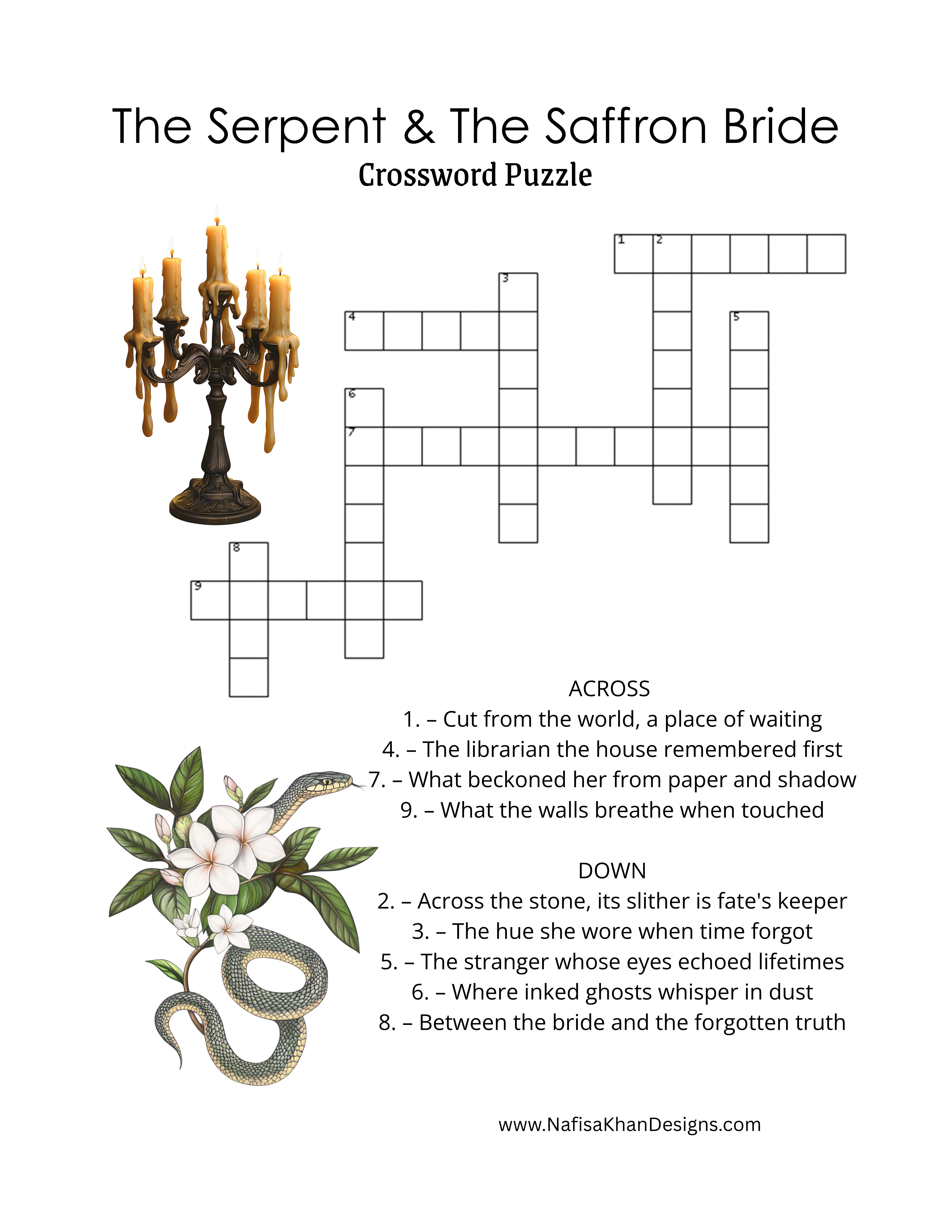 The Serpent & The Saffron Bride - Crossword Puzzle