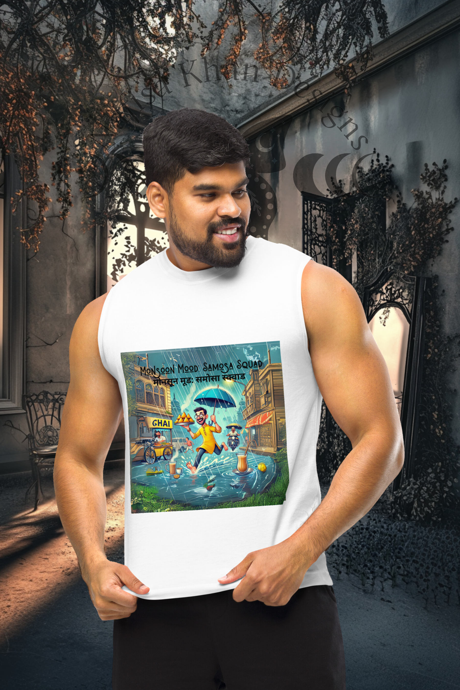 Monsoon Mood: Samosa Squad Sleeveless Tank Shirt