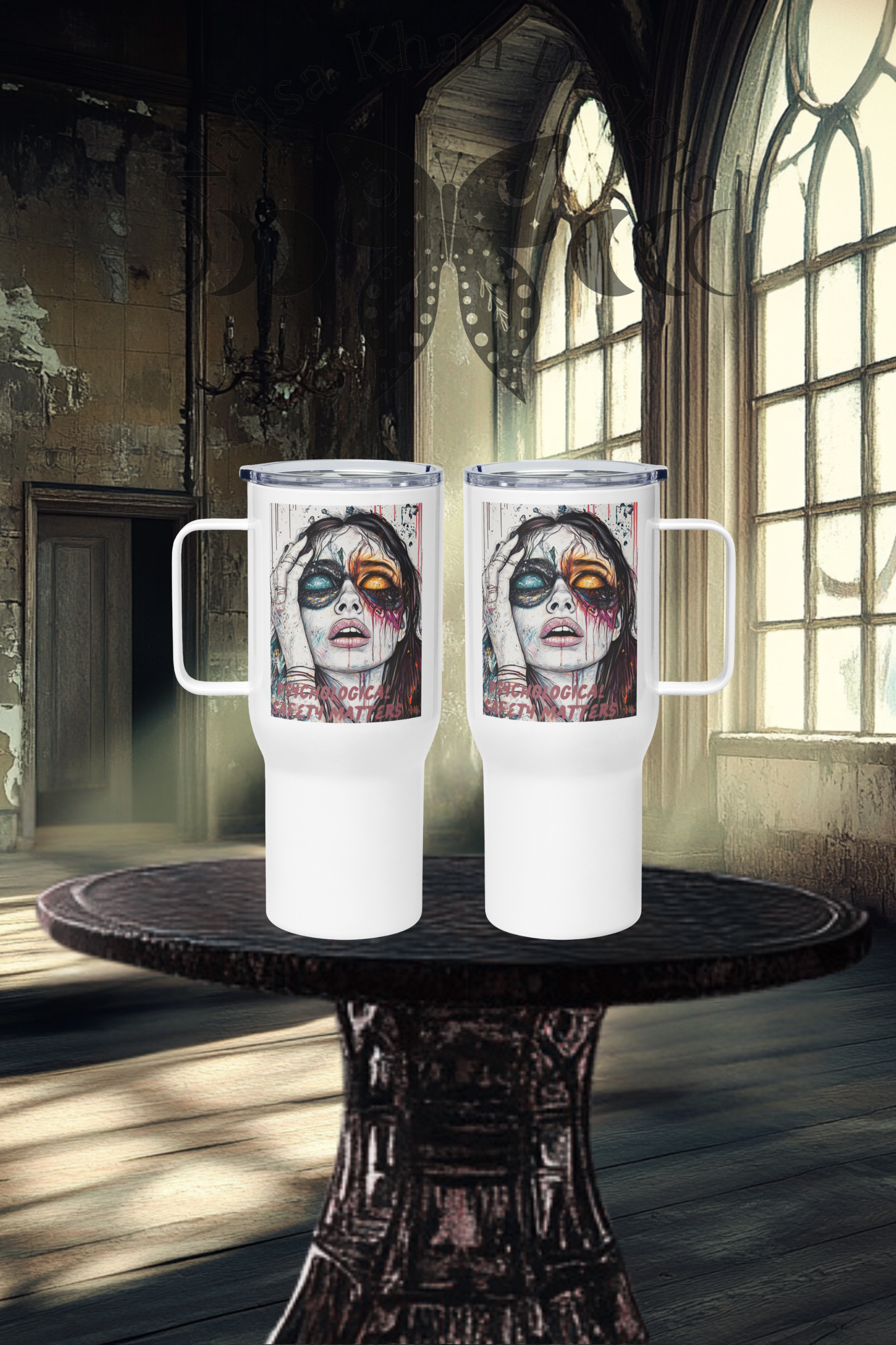 Psychological Safety Matters Travel Mug – Bold, Thought-Provoking & Built for Every Journey! featuring modern Desi fashion with a fusion of tradition and streetwear style.