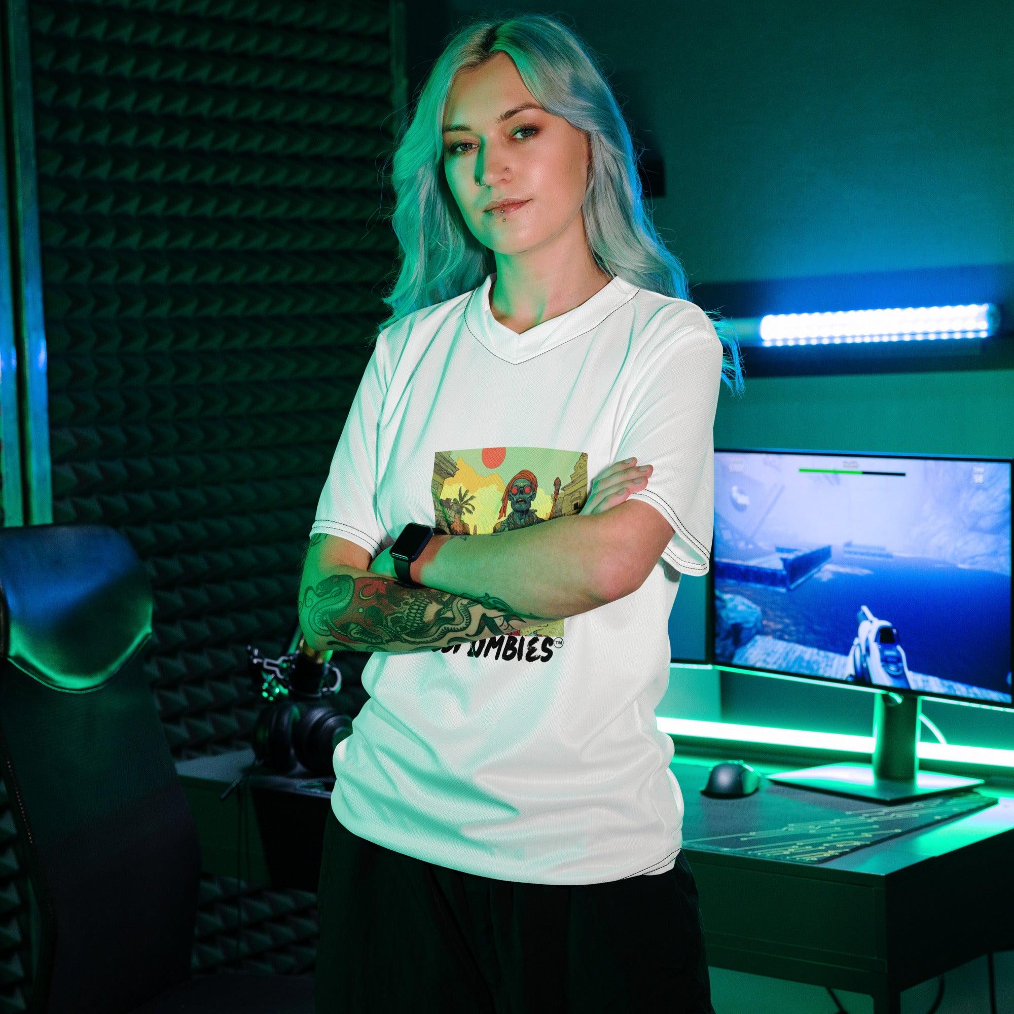 Desi Zombies Recycled unisex sports jersey - Nafisa Khan Designs