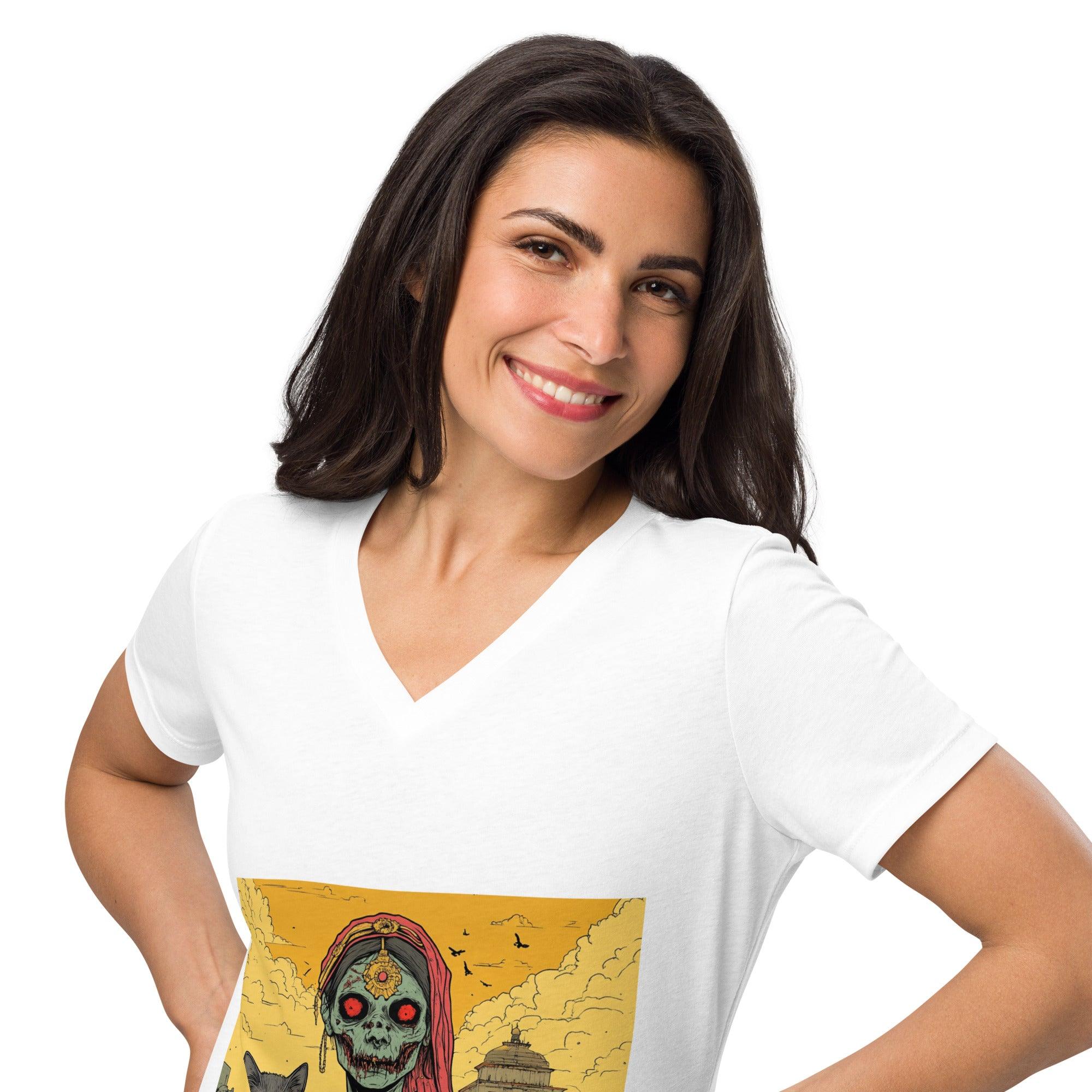 Desi Zombies™ No. 1 Women’s relaxed v-neck t-shirt - Nafisa Khan Designs