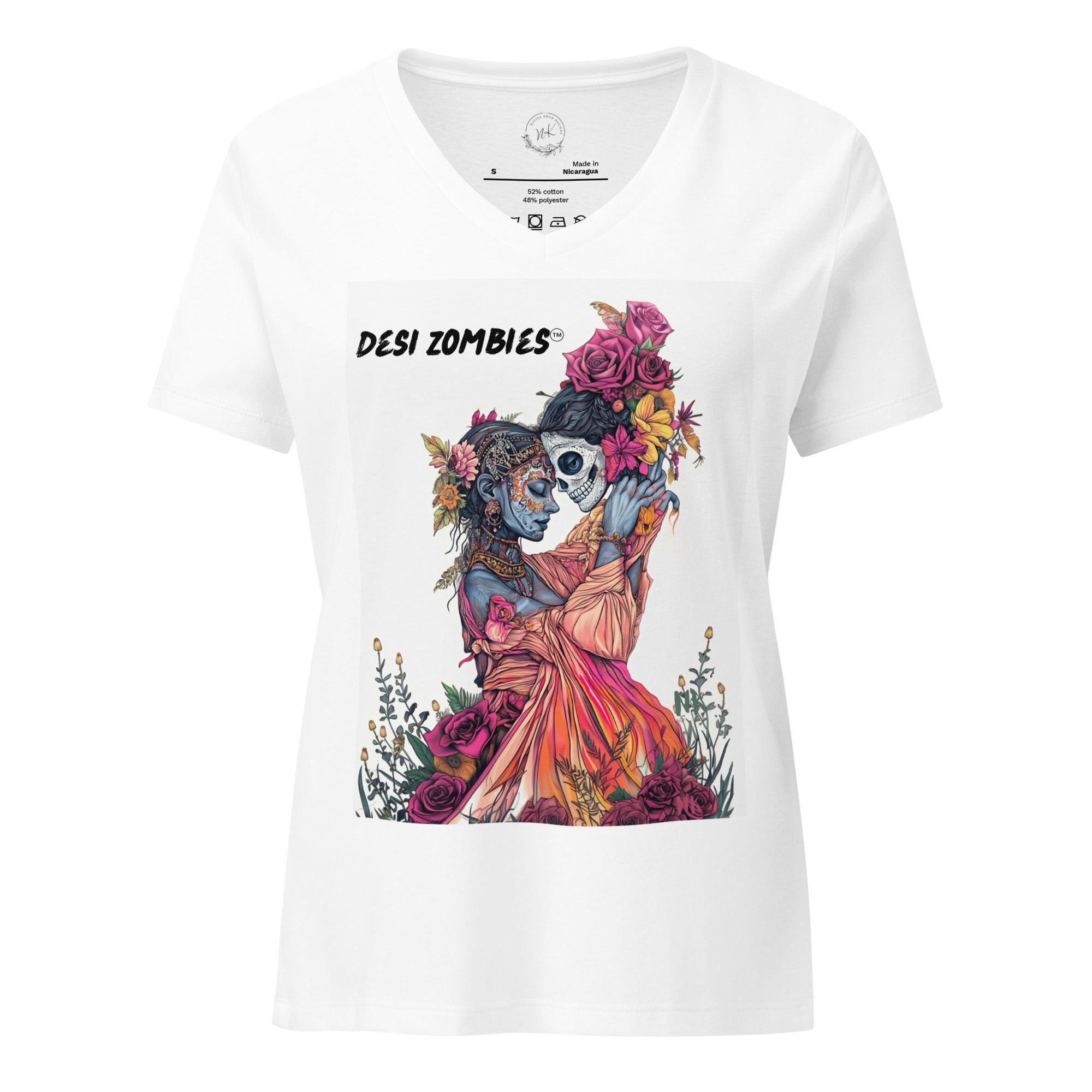 Desi Zombies™ N. 4 Women’s relaxed v-neck t-shirt - Nafisa Khan Designs