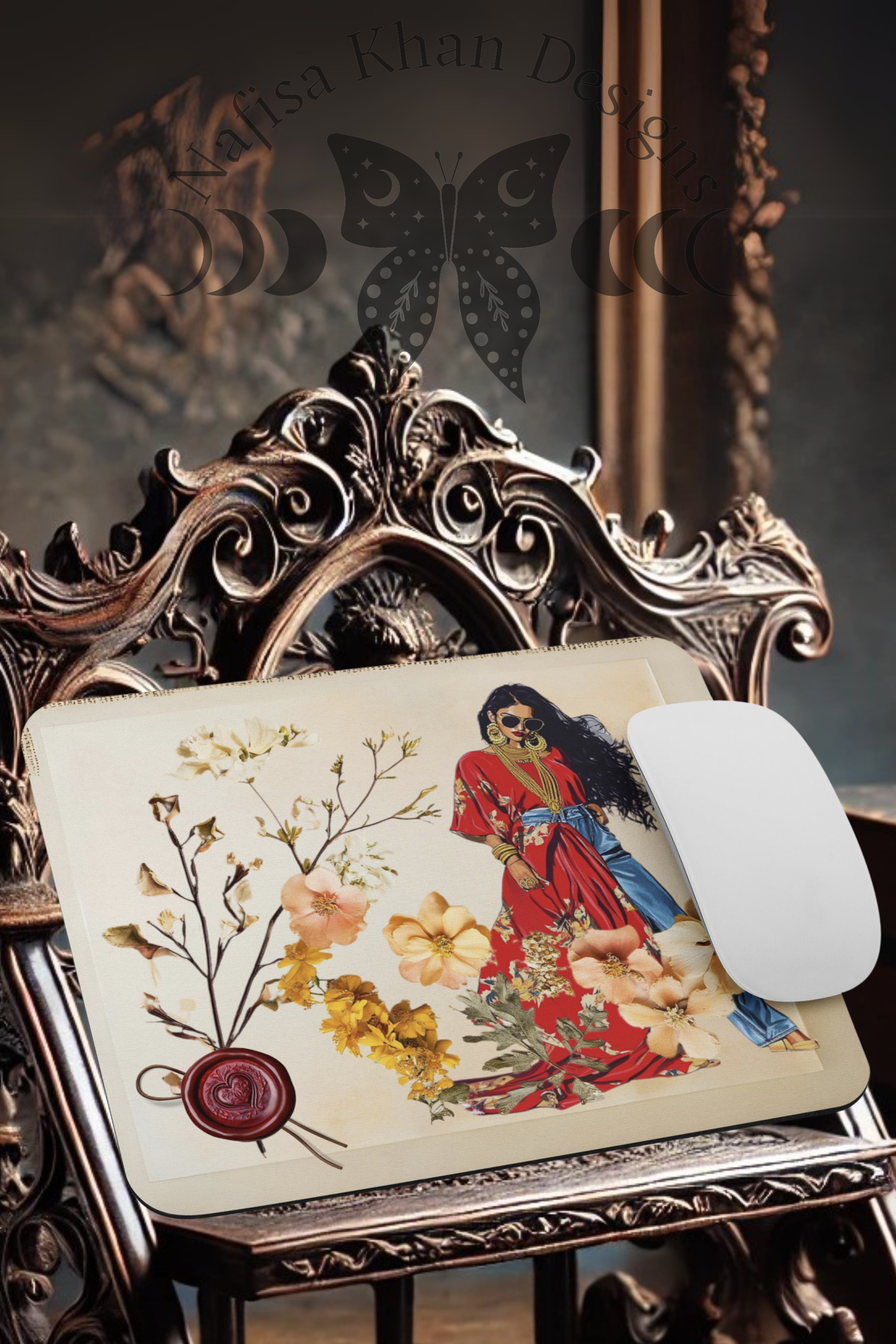 Girmitiya Descendant Floral Elegance Mouse Pad