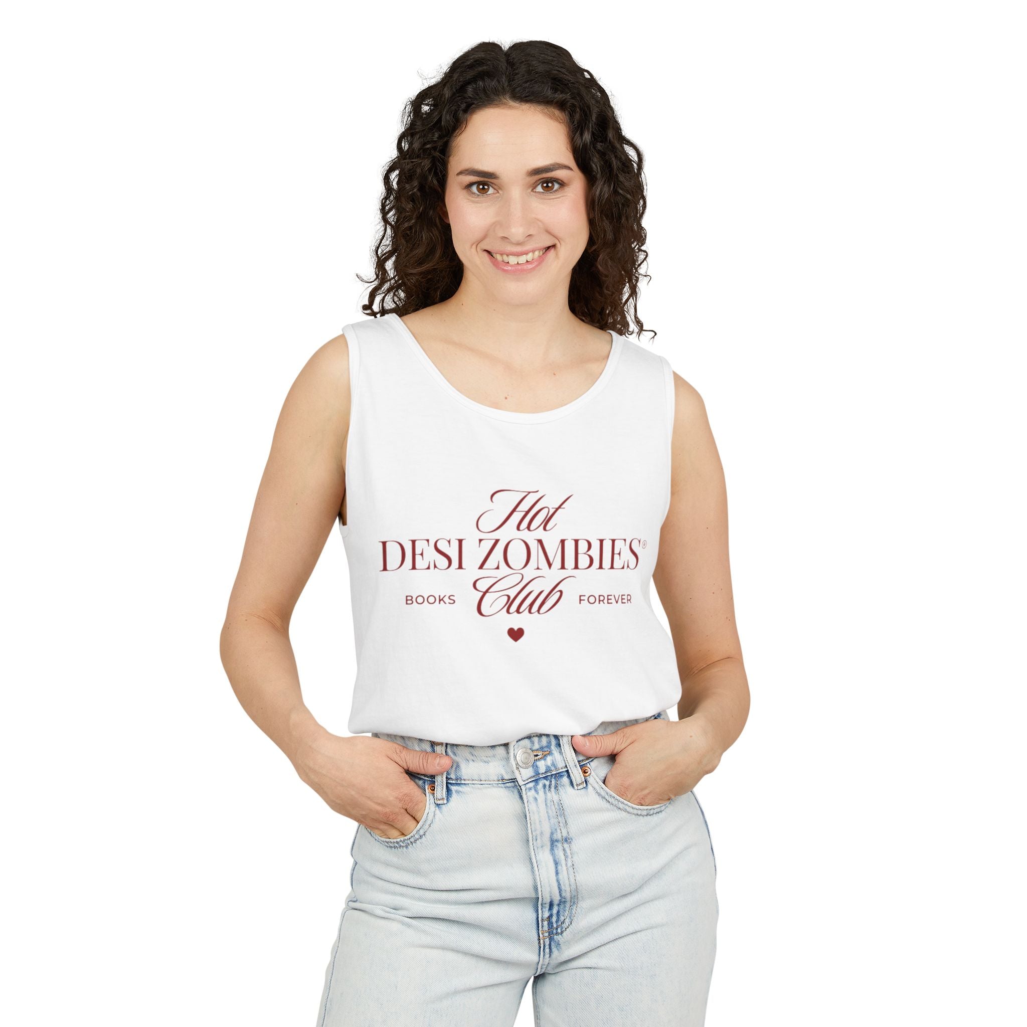 Desi Zombies Club Tank Top — "Hot Desi Zombies" Book Lover Graphic Tank