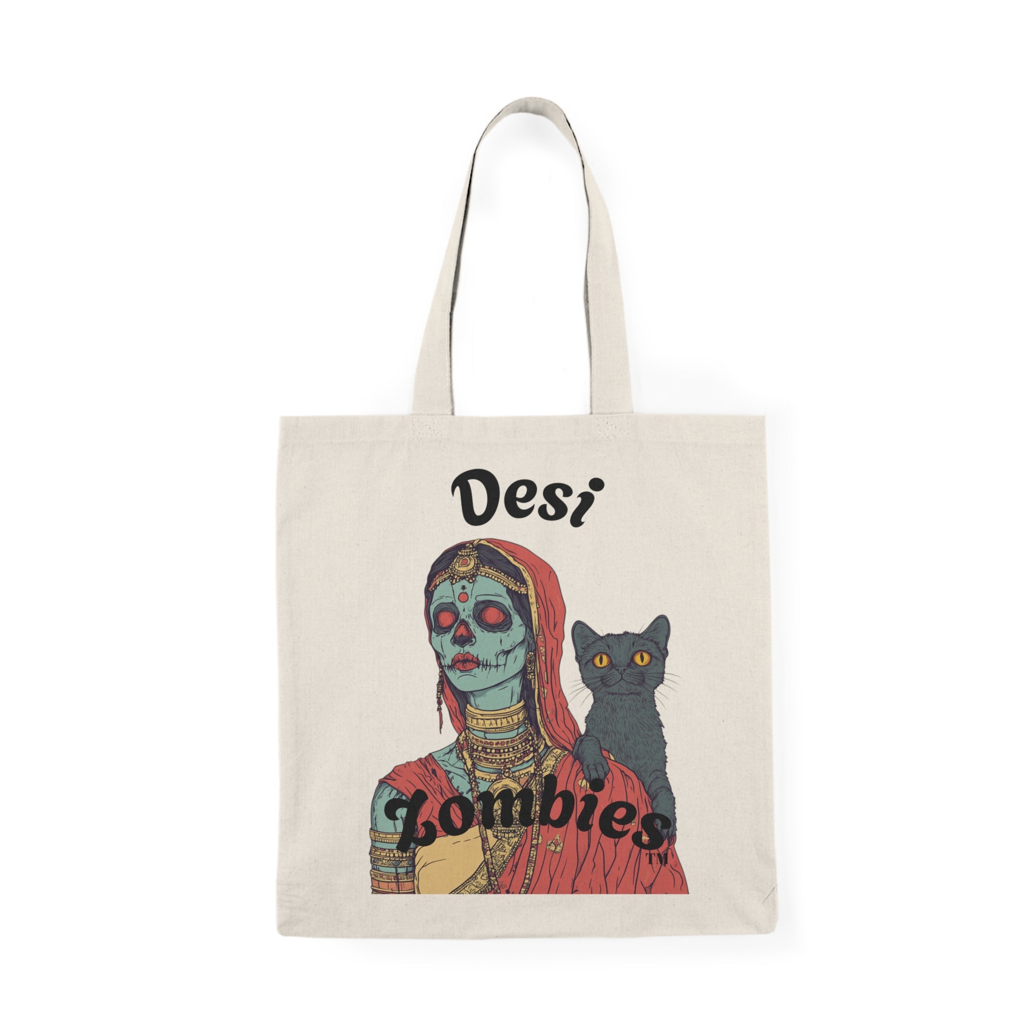 Desi Zombies Tote Bag — Indian Zombie Bride Illustration Cotton Tote