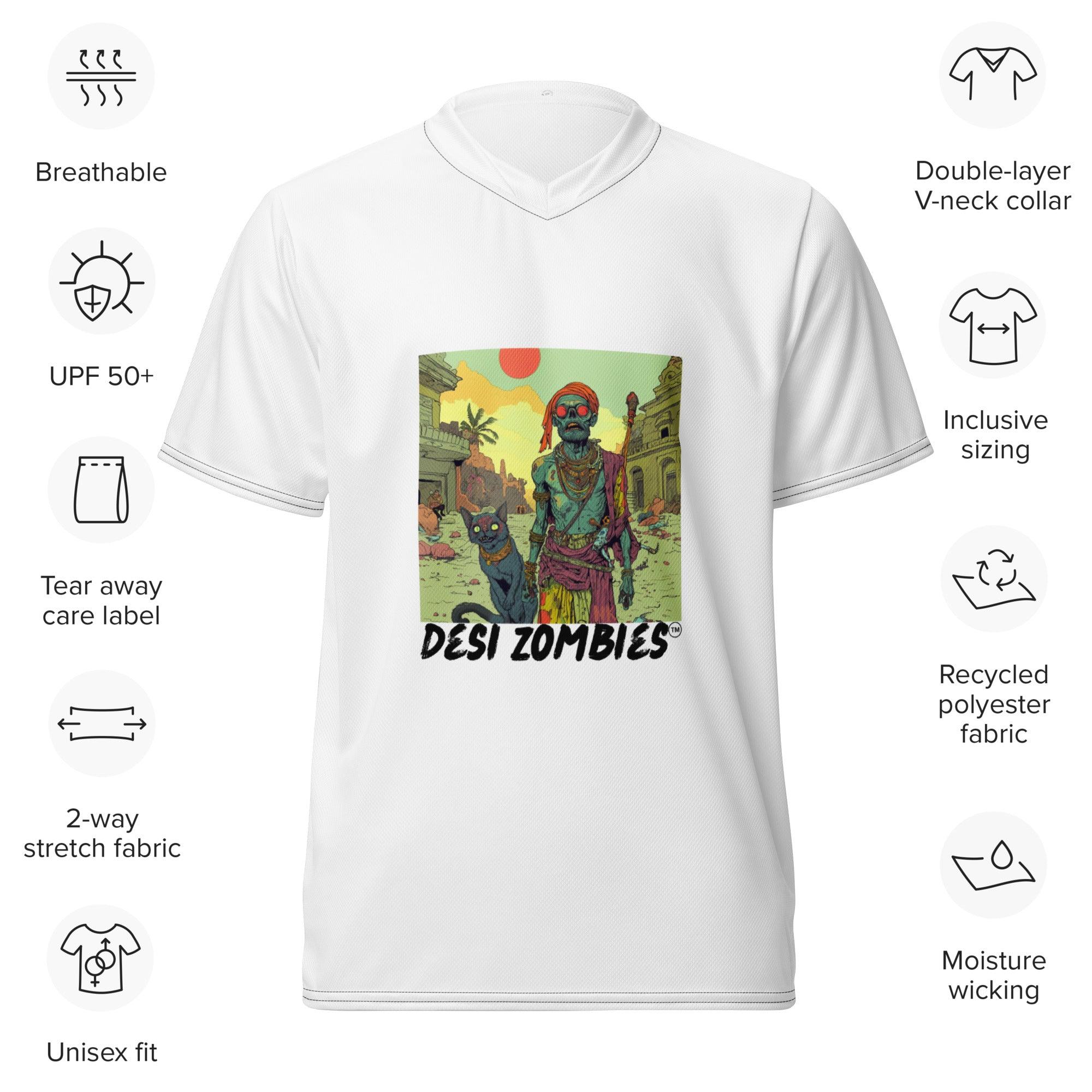 Desi Zombies Recycled unisex sports jersey - Nafisa Khan Designs