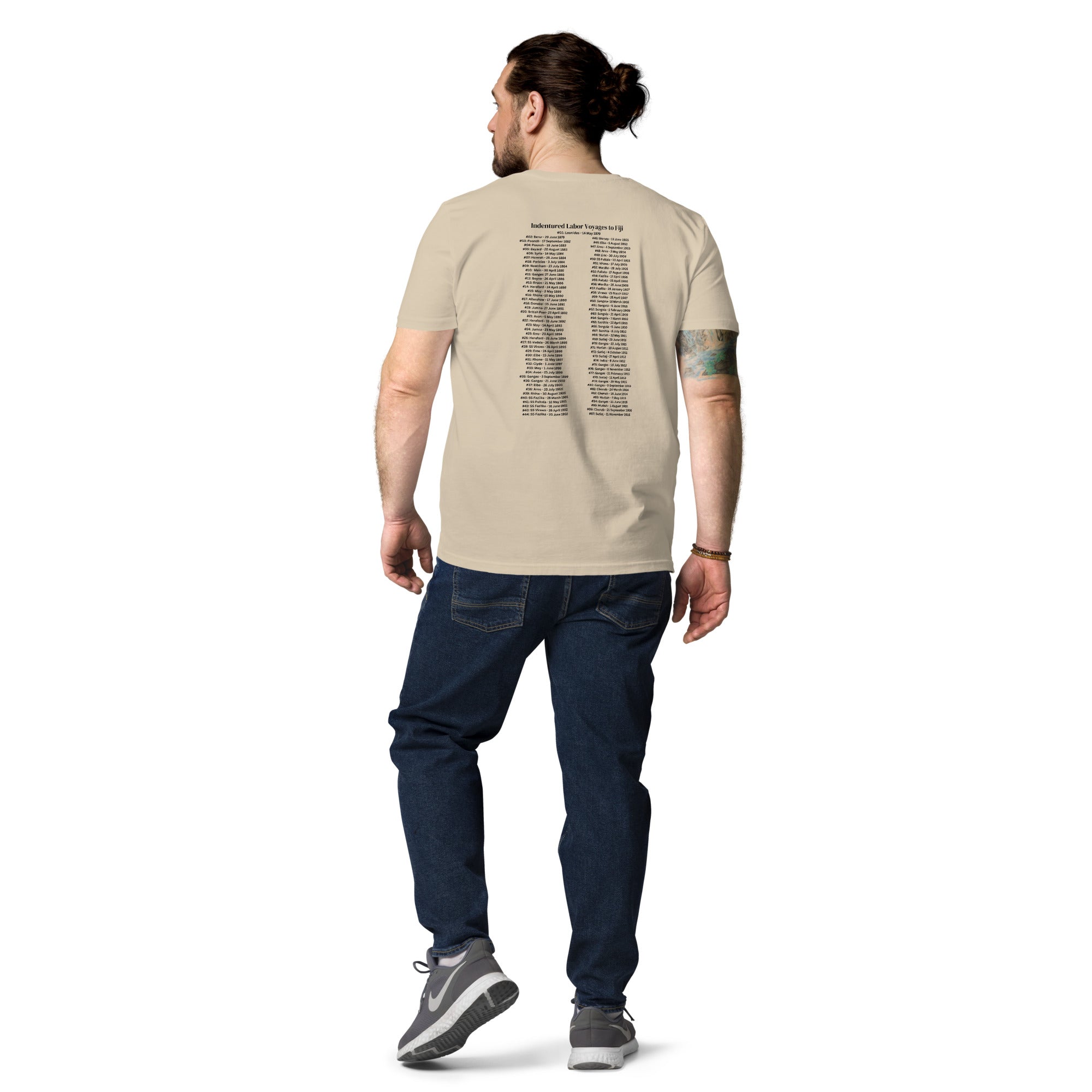 Indentured Labor Voyages to Fiji T-Shirt – Honoring the Girmitya Legacy featuring modern Desi fashion with a fusion of tradition and streetwear style.