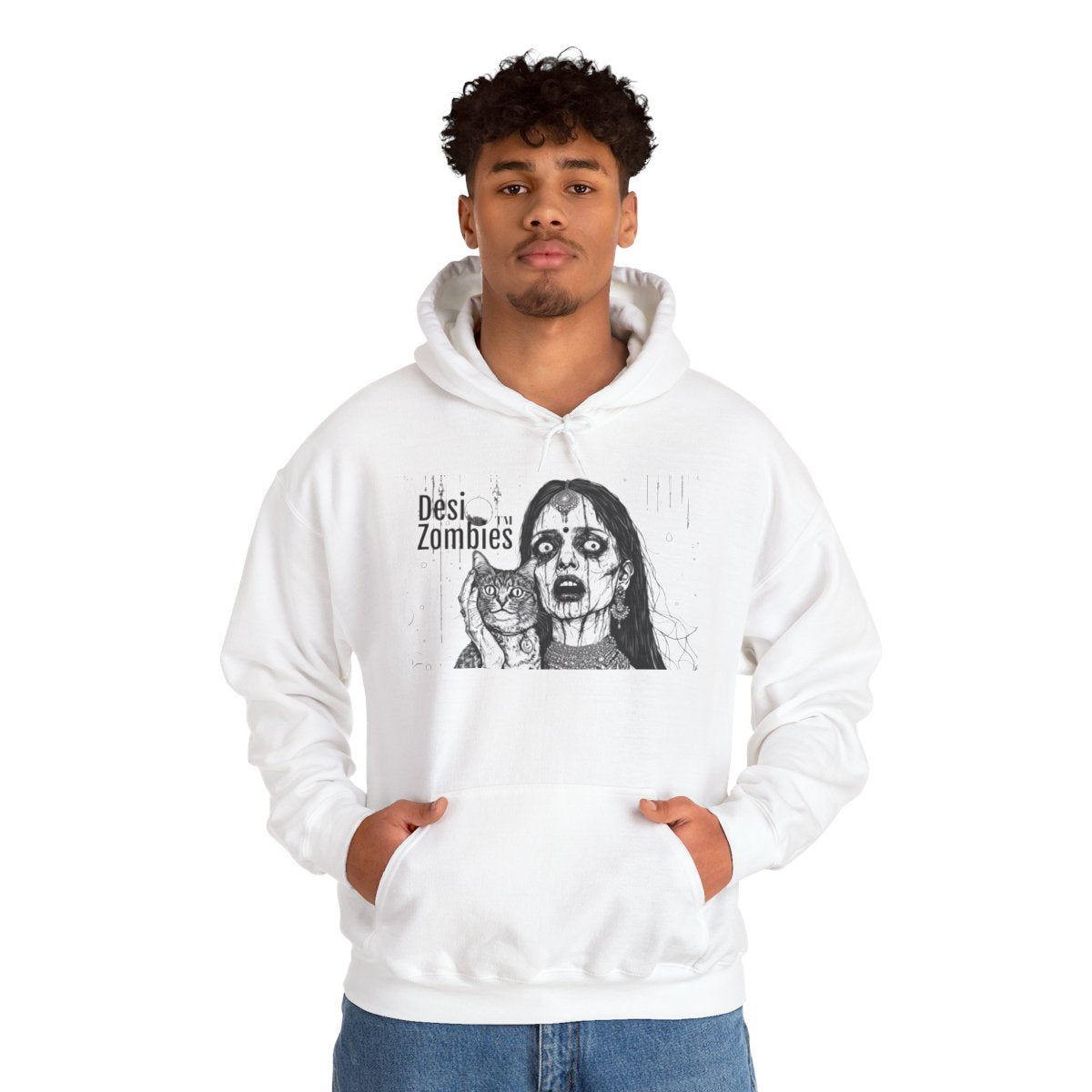 Zombie Girl Hoodie — 'Desi Zombies' Horror Graphic Pullover