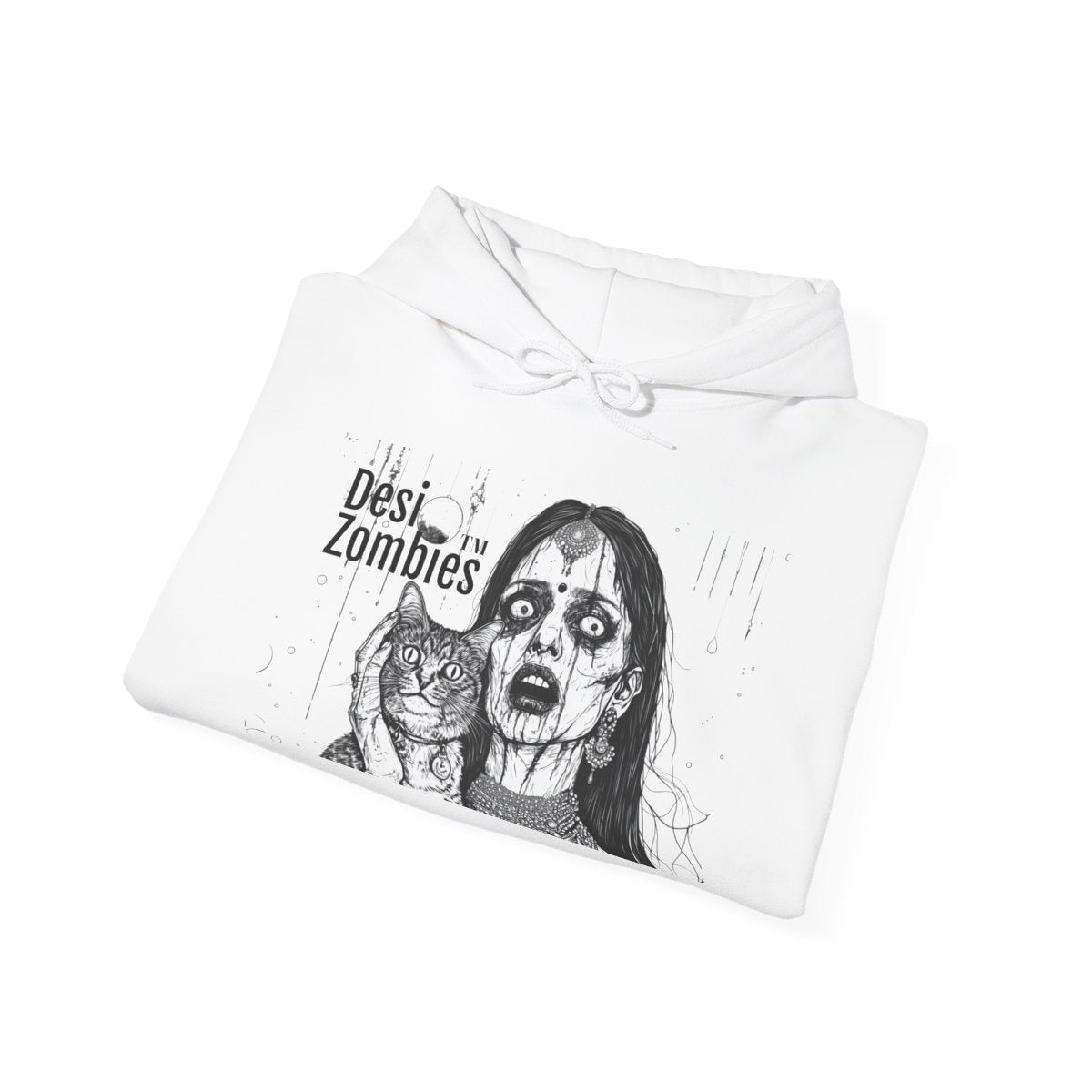 Zombie Girl Hoodie — 'Desi Zombies' Horror Graphic Pullover